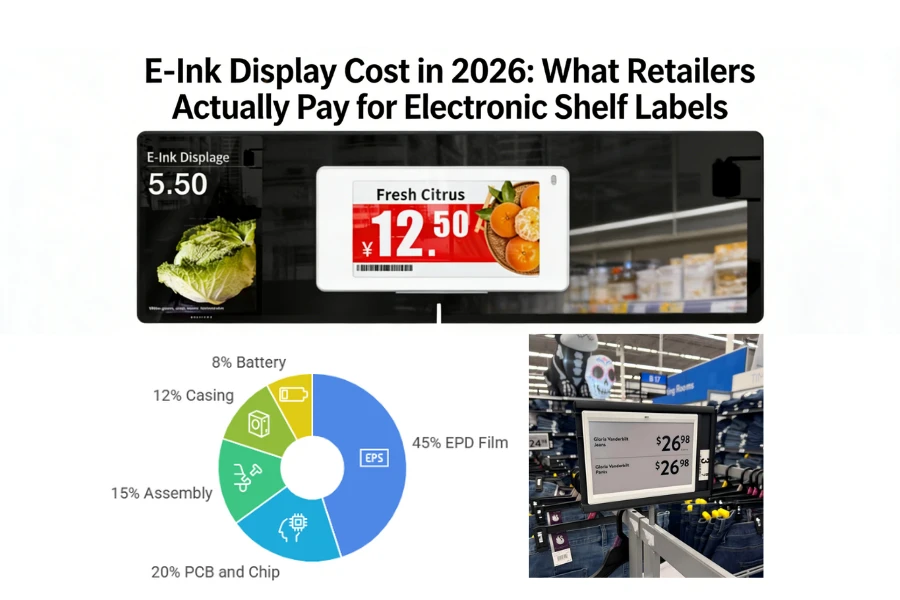 E-Blekkdisplaykostnader i 2026: Hva forhandlere faktisk betaler for elektroni...
