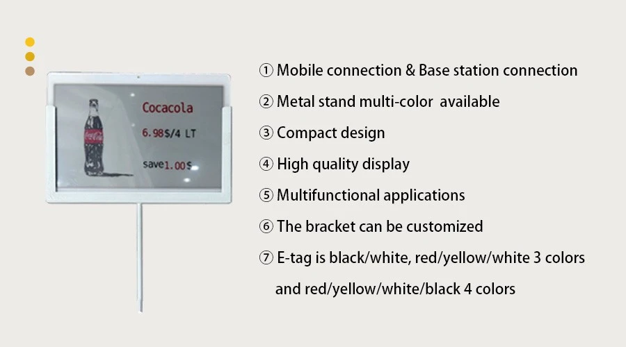 7.3-inch Electronic Price Tag Metal Square Port